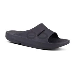 Oofos Men’s OOahh Sport Slide Sandal – Black Matte