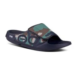 Oofos Men’s OOahh Sport Flex Sandal- Woodland Camo