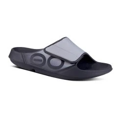 Oofos Men’s OOahh Sport Flex Sandal- Gray