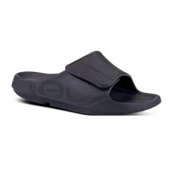 Oofos Men’s OOahh Sport Flex Sandal- Matte Black