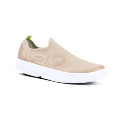 Oofos Men’s OOmg EeZee Low Shoe – White Taupe
