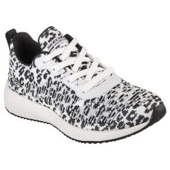 Skechers BOBS Sport Squad – Mighty Cat – WHITE/BLACK